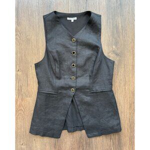 Reformation Linen Aspen Vest in Black - Size 4